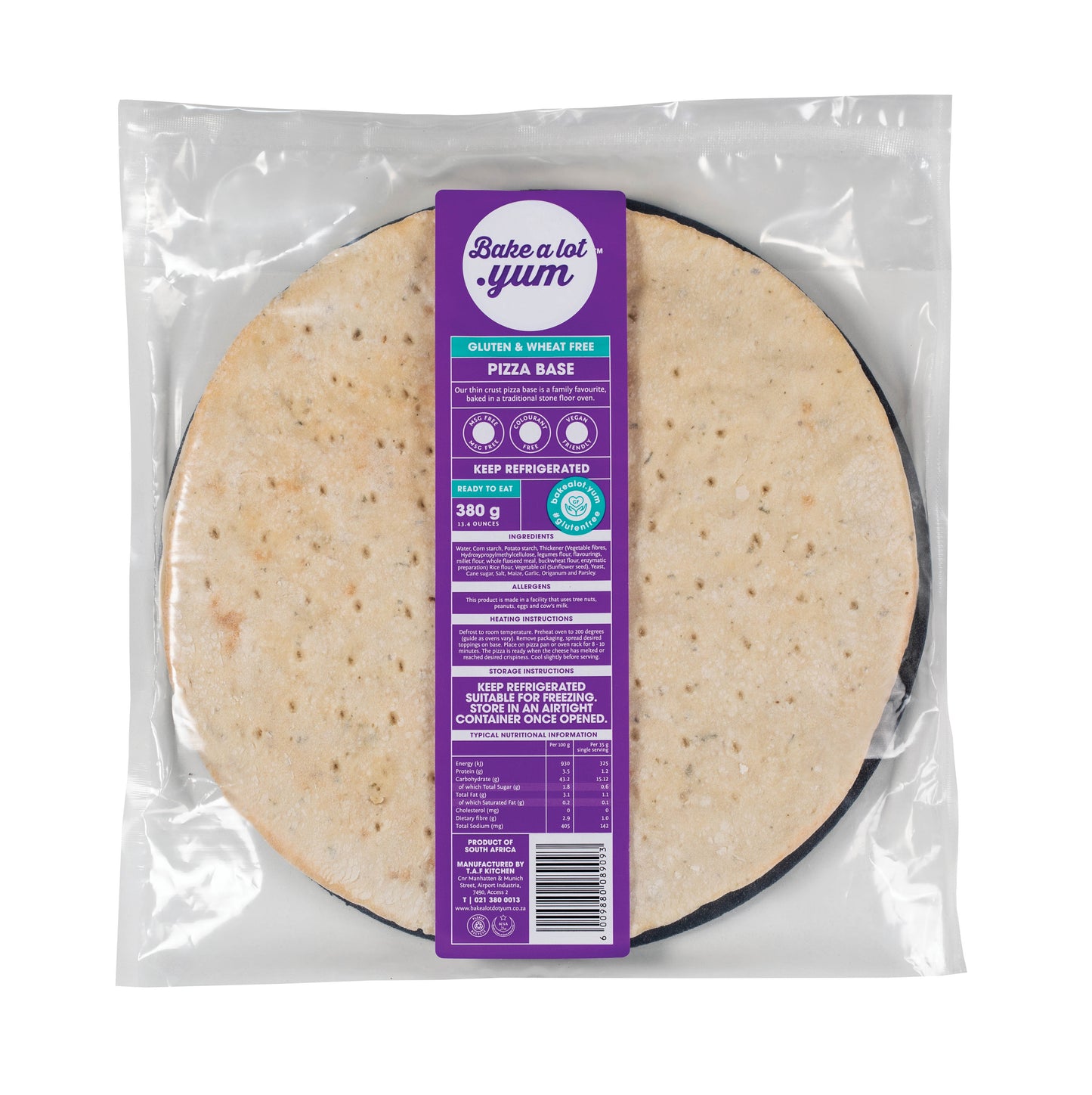 2 x 24cm  Gluten Free Garlic & Herb Pizza Bases 325g